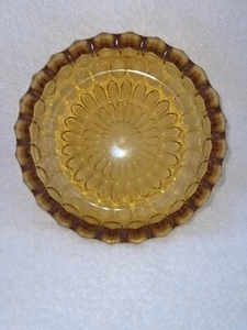 Vintage FENTON THUMBPRINT HONEYCOMB ASHTRAY AMBER 7”diameter - Picture 1 of 17