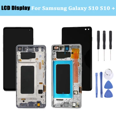 Für Samsung Galaxy S10 S10+ LCD 	Display Touch Screen Digitizer Assembly +Frame - Bild 1 von 4