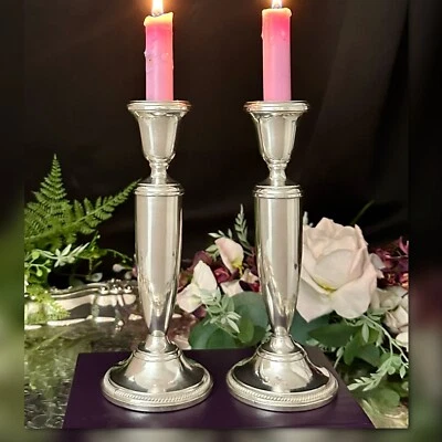 Candelabros de plata esterlina FB Rogers 8" candelabros cónicos de plata para cena - 2 Foto 1 de 4