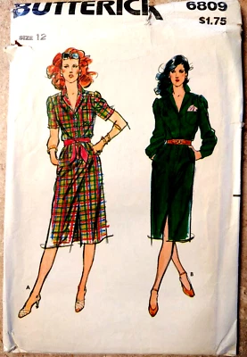 Butterick 6809 Misses Dress Size 12 Bust 34 Waist 26-1/2" Below Knee Loose-Fit - Image 1 of 4