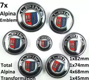 7pcs SET ALPINA 82+74+68+45 for BMW Wheel Center Caps Rim Hubcaps Emblems Covers - Picture 1 of 1