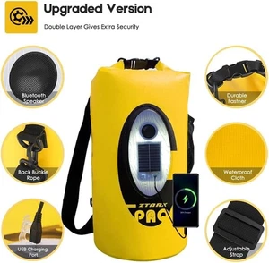 Mochila impermeable multifuncional alimentada por energía solar/batería, altavoz Bluetooth - Imagen 1 de 6