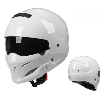 Casco abatible modular para motocicleta con doble visera, certificado DOT, cara completa Foto 1 de 4