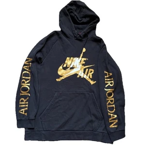 Nike Jordan Jumpman Classic Pullover Hoodie - Black/Metallic Gold - Picture 1 of 4