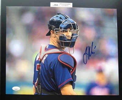 Joe Mauer Signed Autographed 11x14 Photo Minnesota Twins Baseball JSA COA - Image 1 of 2