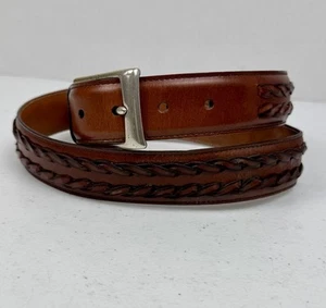 Allen Edmonds Herren Leder Gürtel Geflochten Cognac Braun Gr. 38 Made In USA - Bild 1 von 7