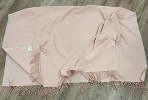 Vera Bradley Pale Pink Herringbone Woven Blanket Throw Wrap Fringe 54”X69” - Picture 1 of 9