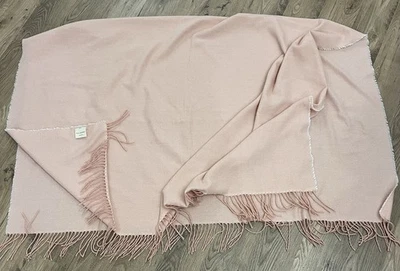Vera Bradley Pale Pink Herringbone Woven Blanket Throw Wrap Fringe 54”X69” - Image 1 of 4