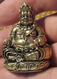 SHADOWBOX MINIATURE-BRASS CHINESE "JAMBHALA" FIGURINE - Picture 1 of 2