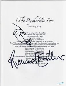 Psychedelic Furs Richard Butler signierter "Love My Way" Text - Bild 1 von 2