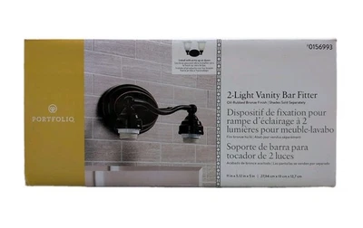 Portfolio 2-Light Bronze Transitional Vanity Light Bar V813-2WD8Z (D5) - Image 1 of 4