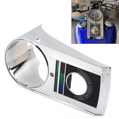 Chrome Speedometer Speedo Dash Panel Cover Housing Kit For Harley Softail 71-90 - Image 1 of 4