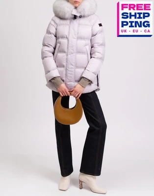 RRP€900 PEUTEREY Down Puffer Jacket IT44 US8 UK12 L Quilted Greenland Fox Fur - Image 1 of 4