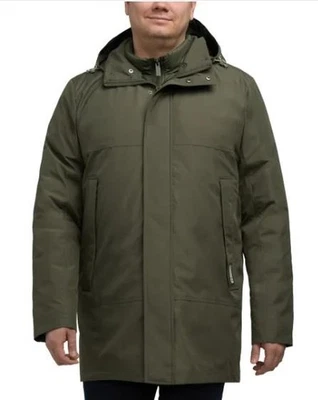 Hunter Mens' Jacket Green 3-in-1 Pockets Detachable Hood Stand Collar - Image 1 of 4