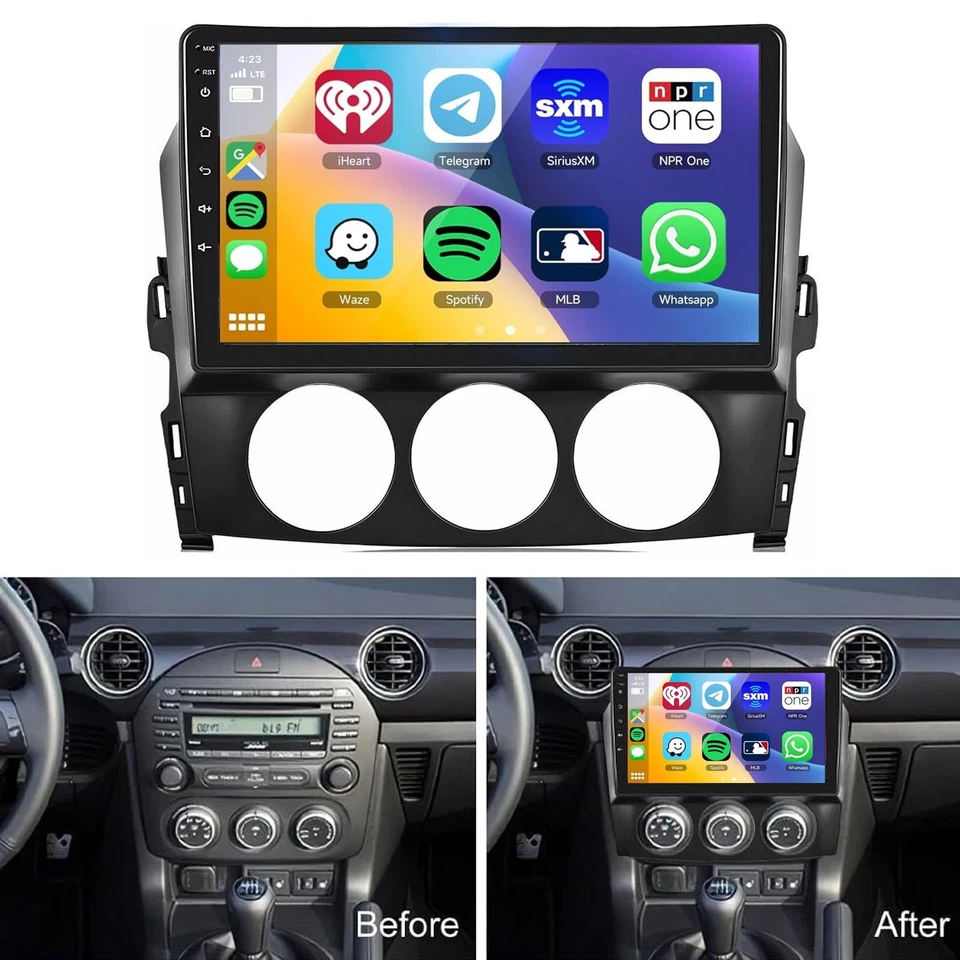 4+64GB For Mazda MX-5 Miata 2006-2021 Android 15 Car Radio Stereo CarPlay FM GPS Foto 1 de 4