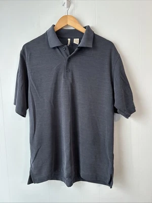 M Mens Polo Shirt Dark Blue Axis Short Sleeve 3 Button - Image 1 of 4