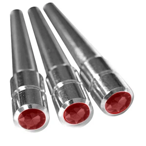 Paquete de 3 clavijas de cribado cromadas de cristal rojo - Imagen 1 de 1