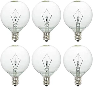 Wachswärmer Glühbirnen, G50 25 Watt Glühbirnen für Wachswärmer & volle Größe duftend warm - Bild 1 von 8