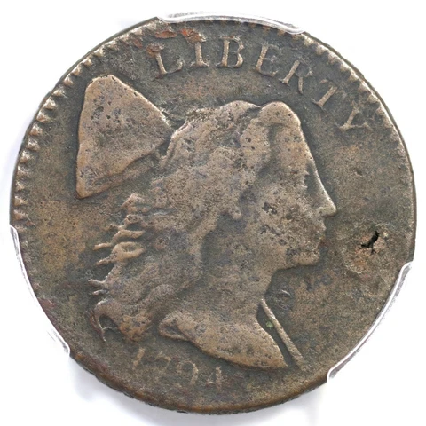 1794 S-30 PCGS F Details Liberty Cap Large Cent Coin 1c Cover