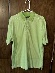 Callaway X Series Green Striped Short Sleeve Polo Shirt Mens Large C-Tech Shirt - Picture 1 of 6