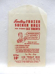 Sanitary Frozen Sucker Bag ICE TREATS Newport Products Co Newport PA - Picture 1 of 2