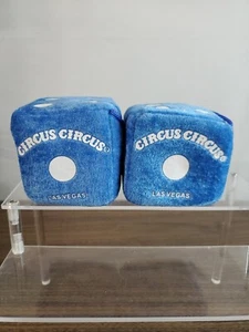 Vintage Las Vegas Circus Circus fuzzy Dice souvenir Rearview Mirror Hanger - Picture 1 of 8