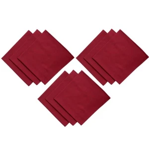 9er Set Stoffservietten Textilservietten 45 x 45cm aus 100% Baumwolle Dunkelrot - Bild 1 von 5