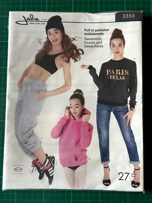 JALIE 3355 Sweatshirt Hoodie & Sweat Pants Sewing Pattern UNCUT  Sealed 27 Sizes - Image 1 of 2