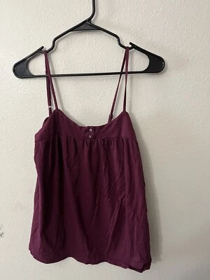 Women's Gap Blouse Solid Casual Tank Top Medium Maroon Spegetti Cotton Modal - Imagem 1 de 4