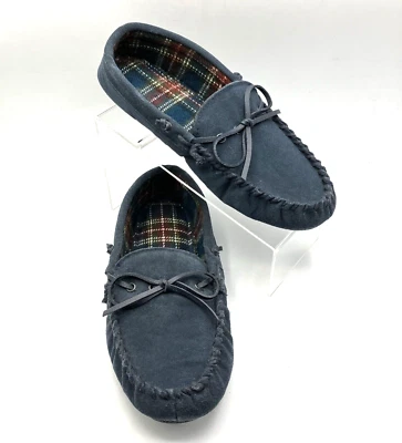 Totes Microsuede Boater w/ Memory Foam Men’s Blue Slippers Size Medium 8-9 - Image 1 of 4
