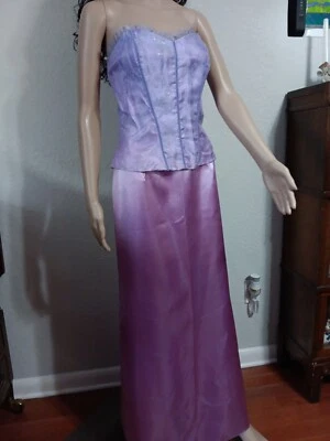 De Colección ZumZum Por Niki Livas Lavanda 2 Piezas Corsé Top + Falda Vestido de Noche Talla 11 Foto 1 de 4