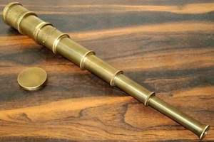 TELESCOPIO NAUTICO MARITTIMO MARINO ANTICO OTTONE PIRATA SPYGLASS VINTAGE CANNOCCHIALE - Foto 1 di 4