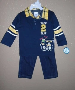 Juego de 3 piezas para niños NANNETTE, camisa, camisa Henley y jeans niños 24 meses nuevo con etiquetas - Imagen 1 de 7