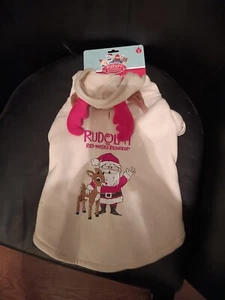 New! Rudolph the Red-Nosed Reindeer Dog Hoodie with Antlers, Size Medium New NWT - Picture 1 of 1