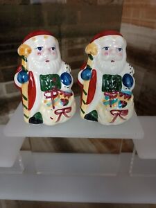 Christmas Santa Claus Ceramic Salt And Pepper Shaker Set Home Decor Holiday 