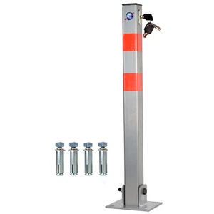 LOCKABLE PARKING BARRIER FOLDING CAR PARK BOLLARD SECURITY DRIVEWAY POST 3 KEYS - Picture 1 of 4