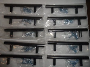 Sapphire Delta Series Modern Cabinet Pull 10 Pack Black with Textured Crosshatch - Picture 1 of 8