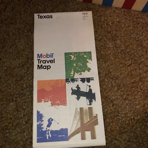 Vintage 1985 Texas Mobil Travel Road Map New - Picture 1 of 2