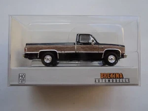 BREKINA  1982  CHEVROLET C-20  PICKUP TRUCK   BLACK / WOODY     HO 1/87  PLASTIC - Picture 1 of 2