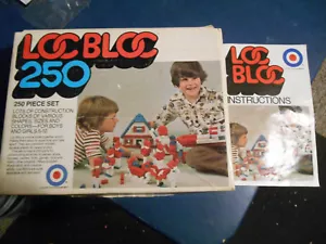 VINTAGE 1975 Entex LOC BLOC 250 Piece Set #1034 Building Blocks w/Box & Manual - Picture 1 of 1