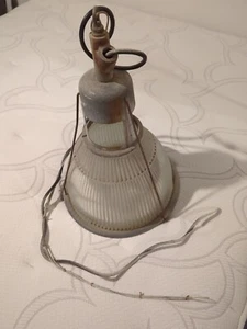 Holophane 14" Industrial Warehouse Light Glass Shade Hanger, New Fixture - Picture 1 of 12