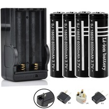 4x UltraFire 3.7V Rechargeable 18650 Battery For Flashlight Torch Headlamp Vape