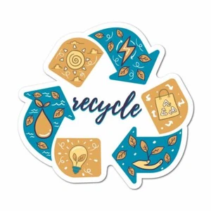 Recycle Sticker Decal Reuse Recycle Environment Eco Friendly Funny - Picture 1 of 5
