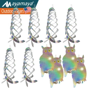 Bird Repellent Spiral Reflectors Hanging Reflective Birds Deterrent Device Decor - Picture 1 of 26