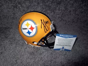 DONTAE MONCRIEF & JUJU SMITH-SCHUSTER Steelers SIGNED Mini HELMET w/BAS COA - Picture 1 of 2