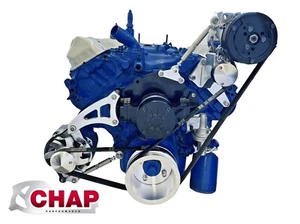 Big Block Ford 429 460 Serpentine Pulley Conversion Kit ALT AC EWP style 1 - Foto 1 di 3