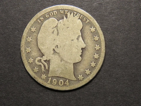 1904-O Barber Quarter, Good Cover