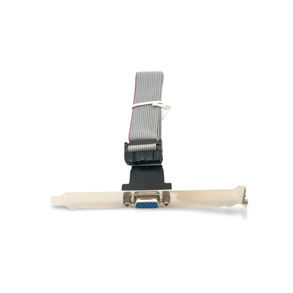 1ft VGA Port HD15 Female on Bracket Adapter to IDC16 - Gray - Image 1 of 1