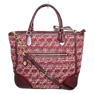 Bolso Bandolera COACH Poppy Acolchado Boucle Blaire Borgoña Granate Rojo Asas Foto 1 de 4