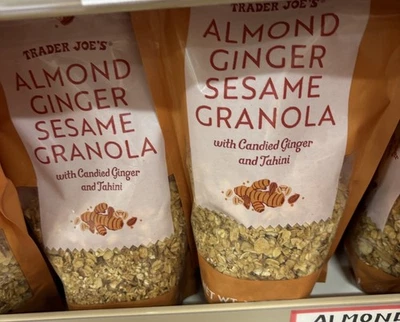 2x Trader Joe’s ALMOND GINGER SESAME GRANOLA 12 oz Each Gluten Free, Kosher - Image 1 of 3